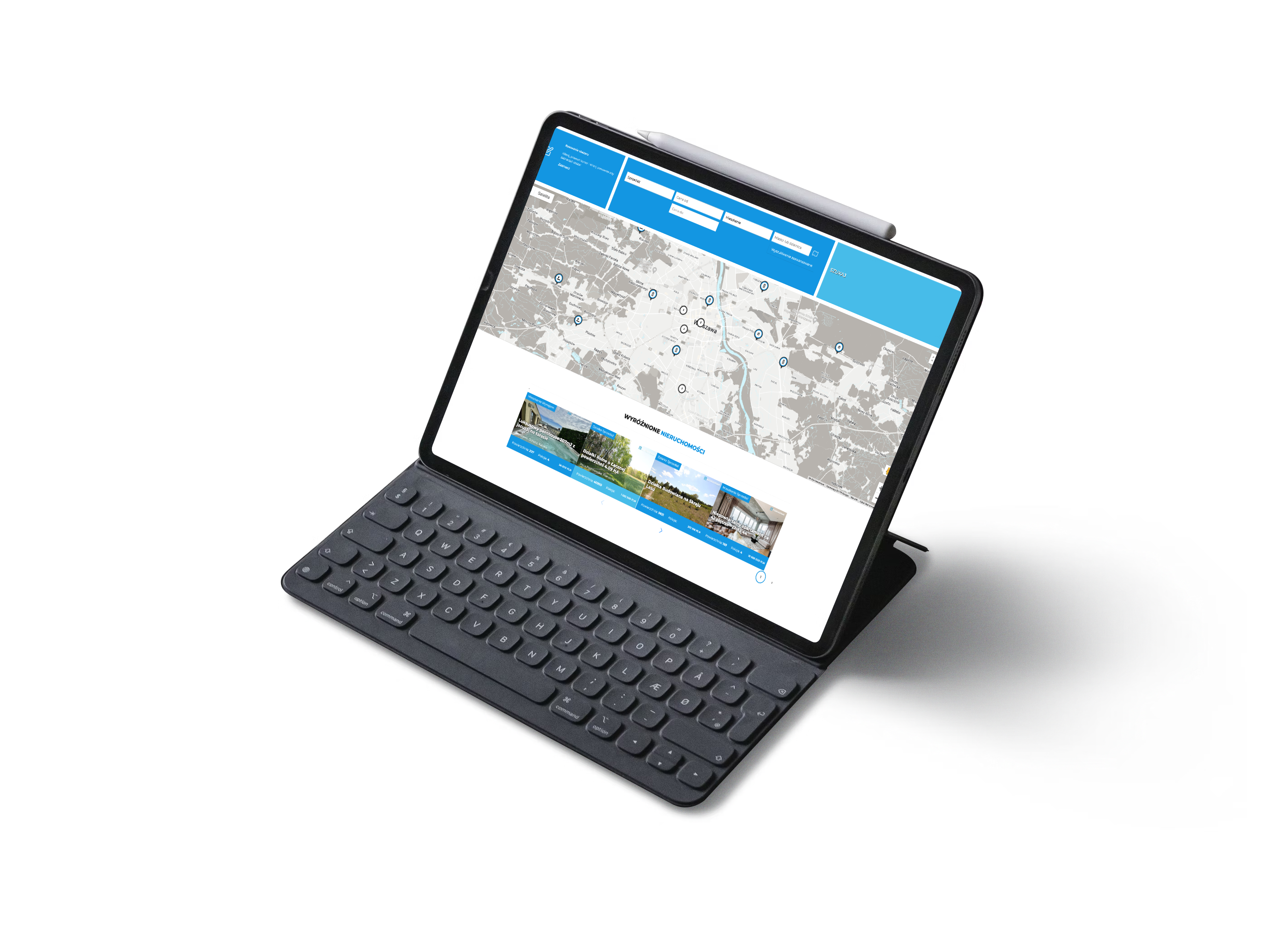 strona główna serwisu nieruchomości na ipadzie