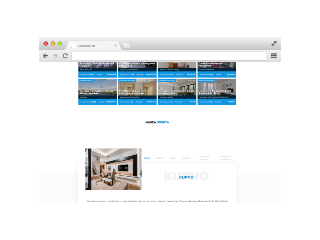 aplikacja mobilna z nieruchomościami na smartphonie